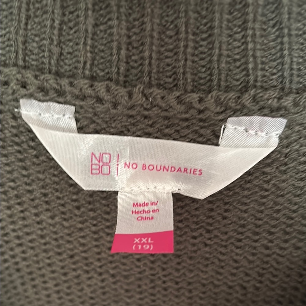 Olive Green Sweater with Mushroom Design - Picture 2 of 4